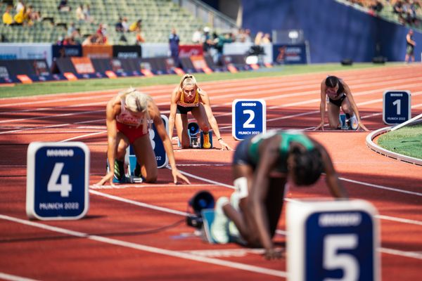 Alica Schmidt (GER) im 400m Halbfinale am 16.08.2022 bei den Leichtathletik-Europameisterschaften in Muenchen