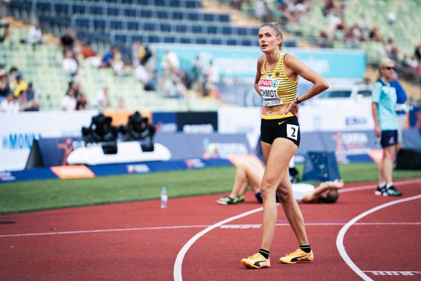 Alica Schmidt (GER) im 400m Halbfinale am 16.08.2022 bei den Leichtathletik-Europameisterschaften in Muenchen