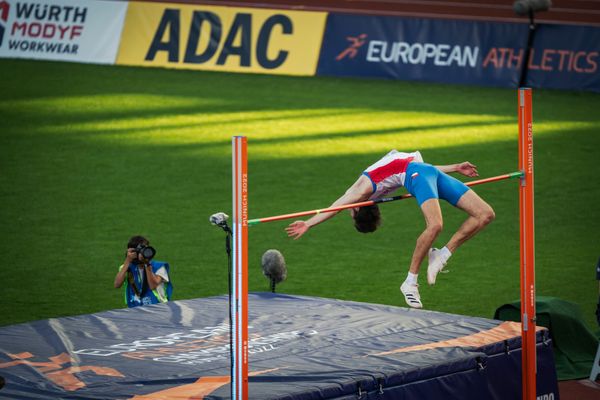 Josef Adamek (CZE) im Hochsprung am 16.08.2022 bei den Leichtathletik-Europameisterschaften in Muenchen