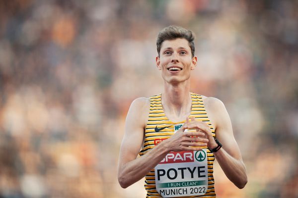 Tobias Potye (GER) im Hochsprung am 16.08.2022 bei den Leichtathletik-Europameisterschaften in Muenchen