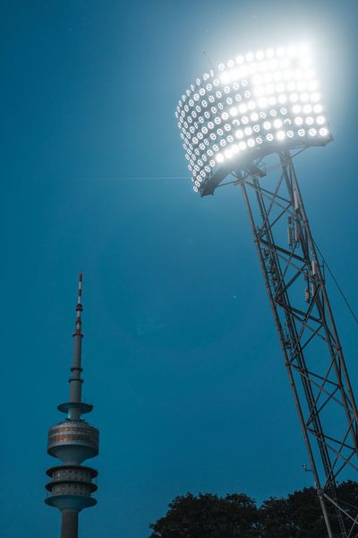 Flutlicht am 16.08.2022 bei den Leichtathletik-Europameisterschaften in Muenchen