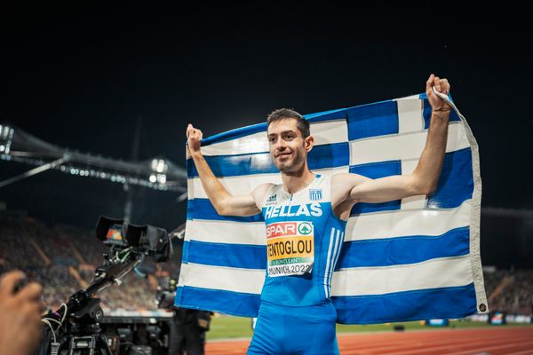 Miltiadis Tentoglou (GRE) am 16.08.2022 bei den Leichtathletik-Europameisterschaften in Muenchen