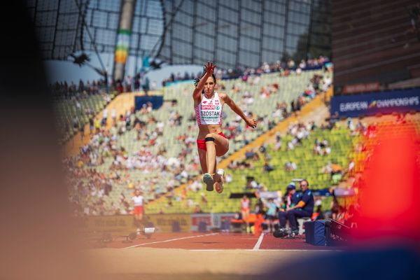 Adrianna Szostak (POL) im Dreisprung am 17.08.2022 bei den Leichtathletik-Europameisterschaften in Muenchen