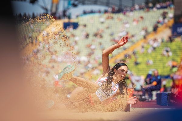 Adrianna Szostak (POL) im Dreisprung am 17.08.2022 bei den Leichtathletik-Europameisterschaften in Muenchen