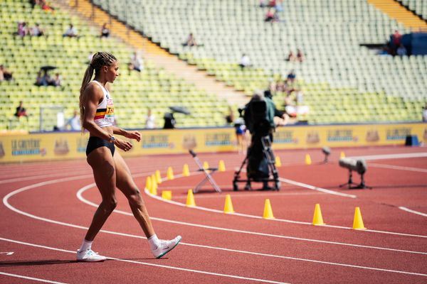 Nafissatou Thiam (BEL) beim Hochsprung am 17.08.2022 bei den Leichtathletik-Europameisterschaften in Muenchen