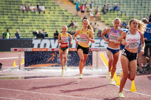 Olivia Guerth (GER) im 3000m Hindernis Vorlauf am 18.08.2022 bei den Leichtathletik-Europameisterschaften in Muenchen