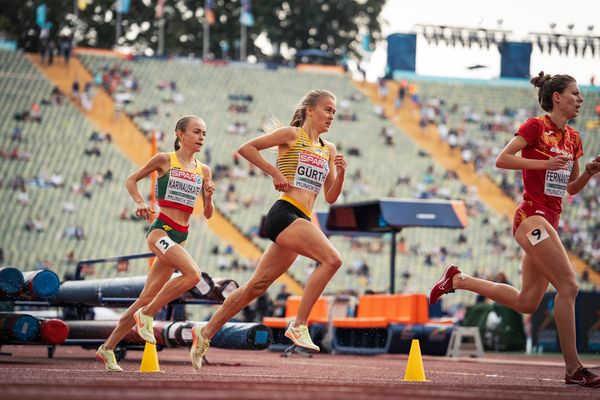 Olivia Guerth (GER) im 3000m Hindernis Vorlauf am 18.08.2022 bei den Leichtathletik-Europameisterschaften in Muenchen