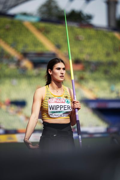 Lea Wipper (GER) im Speerwurf am 18.08.2022 bei den Leichtathletik-Europameisterschaften in Muenchen