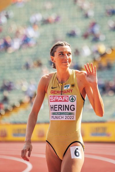 Christina Hering (GER) im 800m Vorlauf am 18.08.2022 bei den Leichtathletik-Europameisterschaften in Muenchen