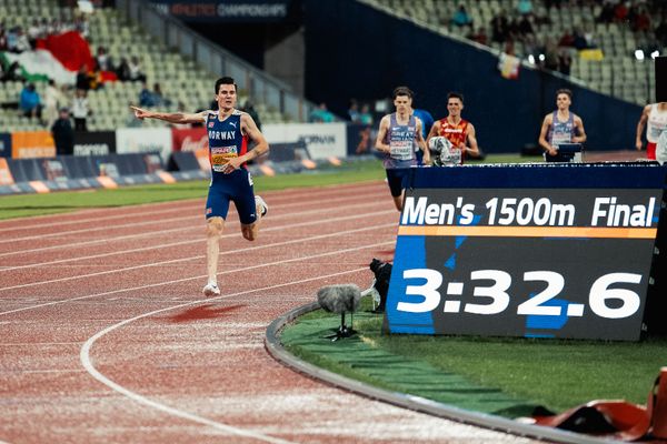 Jakob Ingebrigtsen (NOR) am 18.08.2022 bei den Leichtathletik-Europameisterschaften in Muenchen