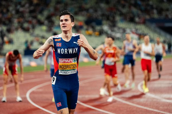 Jakob Ingebrigtsen (NOR) am 18.08.2022 bei den Leichtathletik-Europameisterschaften in Muenchen