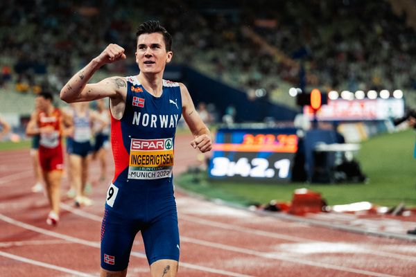 Jakob Ingebrigtsen (NOR) am 18.08.2022 bei den Leichtathletik-Europameisterschaften in Muenchen