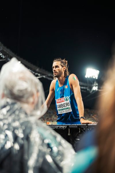 Gianmarco Tamberi (ITA) im Hochsprung am 18.08.2022 bei den Leichtathletik-Europameisterschaften in Muenchen