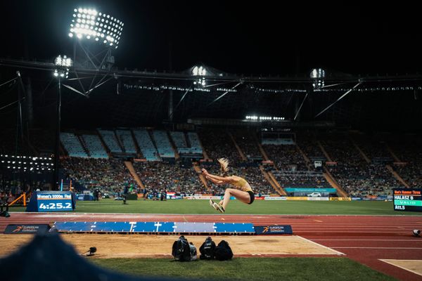 Merle Homeier (GER) beim Weitsprung am 18.08.2022 bei den Leichtathletik-Europameisterschaften in Muenchen