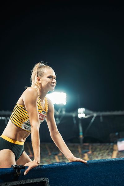 Merle Homeier (GER) beim Weitsprung am 18.08.2022 bei den Leichtathletik-Europameisterschaften in Muenchen