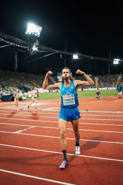 Gianmarco Tamberi (ITA) im Hochsprung am 18.08.2022 bei den Leichtathletik-Europameisterschaften in Muenchen