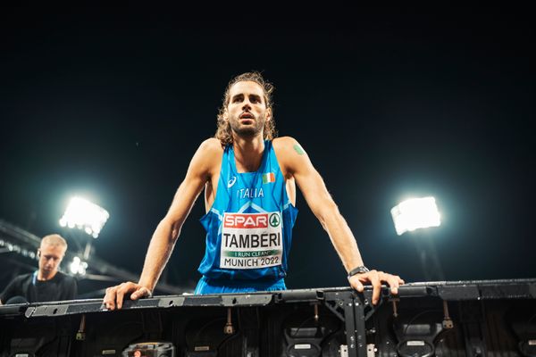 Gianmarco Tamberi (ITA) im Hochsprung am 18.08.2022 bei den Leichtathletik-Europameisterschaften in Muenchen