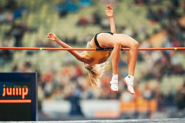 Bianca Stichling (GER) beim Hochsprung am 19.08.2022 bei den Leichtathletik-Europameisterschaften in Muenchen