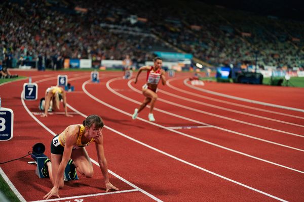 Carolina Krafzik (GER) im Dreisprung Finale am 19.08.2022 bei den Leichtathletik-Europameisterschaften in Muenchen