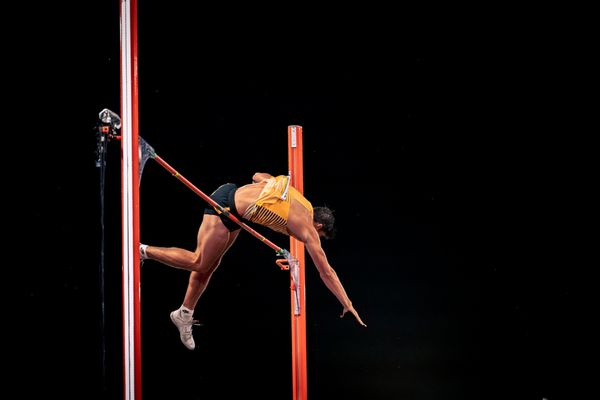 Oleg Zernikel (GER) beim Stabhochsprung am 20.08.2022 bei den Leichtathletik-Europameisterschaften in Muenchen