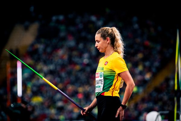 Liveta Jasiunaite (LTU) beim Sperrwerfen am 20.08.2022 bei den Leichtathletik-Europameisterschaften in Muenchen