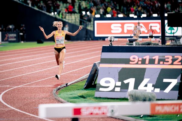 Lea Meyer (GER) im 3000m Hindernis Finale am 20.08.2022 bei den Leichtathletik-Europameisterschaften in Muenchen