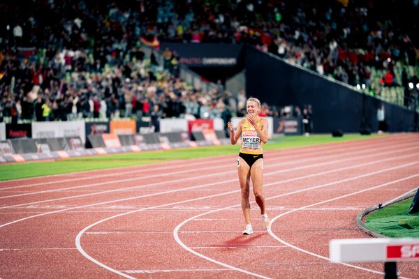 Lea Meyer (GER) im 3000m Hindernis Finale am 20.08.2022 bei den Leichtathletik-Europameisterschaften in Muenchen