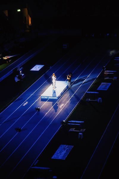 Erröffnung durch Florian Michael Weber am 29.01.2023 beim ISTAF Indoor im PSD Bank Dome in Duesseldorf