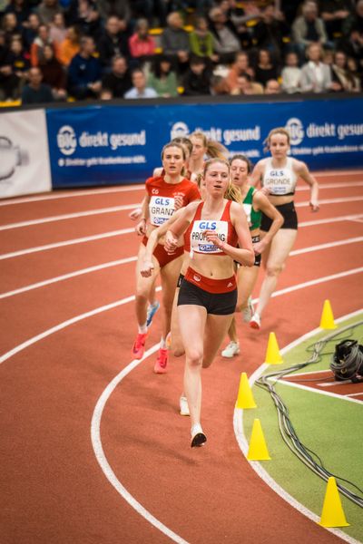 Marie Proepsting (VfL Eintracht Hannover) bei den Deutschen Leichtathletik-Hallenmeisterschaften am 18.02.2023 in der Helmut-Koernig-Halle in Dortmund