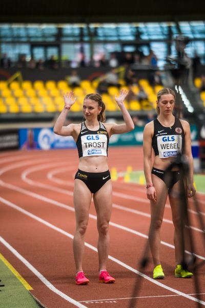 Katharina Trost (LG Stadtwerke Muenchen) bei den Deutschen Leichtathletik-Hallenmeisterschaften am 18.02.2023 in der Helmut-Koernig-Halle in Dortmund