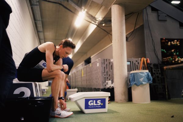 Amos Bartelsmeyer (Eintracht Frankfurt e.V.) bei den Deutschen Leichtathletik-Hallenmeisterschaften am 18.02.2023 in der Helmut-Koernig-Halle in Dortmund