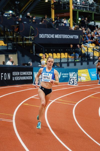 Tanja Spill (LAV Bayer Uerdingen/ Dorm.) bei den Deutschen Leichtathletik-Hallenmeisterschaften am 18.02.2023 in der Helmut-Koernig-Halle in Dortmund