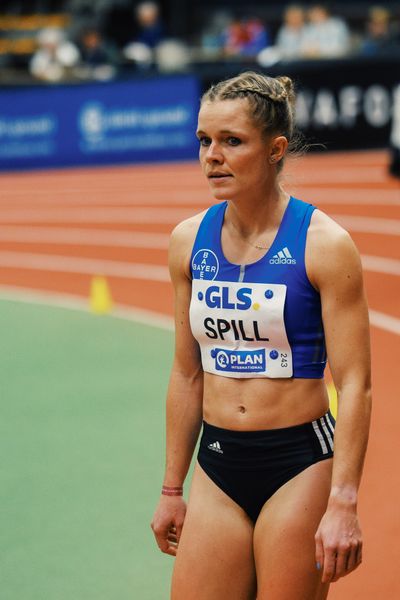 Tanja Spill (LAV Bayer Uerdingen/ Dorm.) bei den Deutschen Leichtathletik-Hallenmeisterschaften am 18.02.2023 in der Helmut-Koernig-Halle in Dortmund