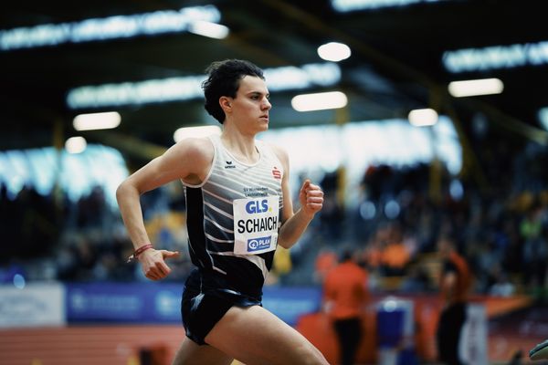 Luis Schaich (SV Winnenden) bei den Deutschen Leichtathletik-Hallenmeisterschaften am 18.02.2023 in der Helmut-Koernig-Halle in Dortmund