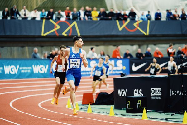 Marius Probst (TV Wattenscheid 01) bei den Deutschen Leichtathletik-Hallenmeisterschaften am 18.02.2023 in der Helmut-Koernig-Halle in Dortmund