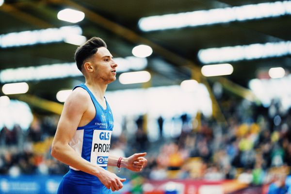 Marius Probst (TV Wattenscheid 01) bei den Deutschen Leichtathletik-Hallenmeisterschaften am 18.02.2023 in der Helmut-Koernig-Halle in Dortmund