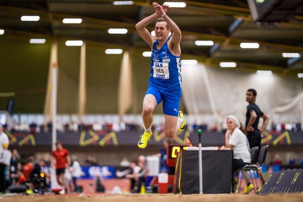 Max Hess (LAC Erdgas Chemnitz) bei den Deutschen Leichtathletik-Hallenmeisterschaften am 18.02.2023 in der Helmut-Koernig-Halle in Dortmund