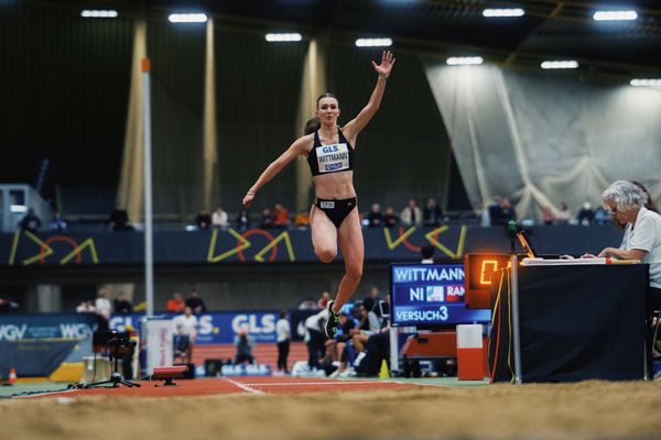 Kira Wittmann (LG Goettingen) bei den Deutschen Leichtathletik-Hallenmeisterschaften am 18.02.2023 in der Helmut-Koernig-Halle in Dortmund