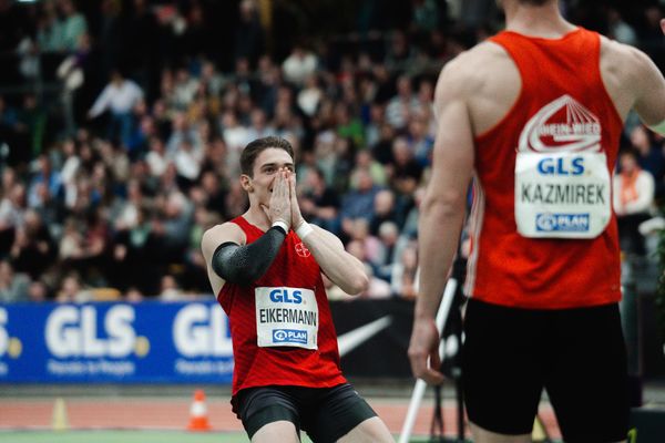 Tim Eikermann (TSV Bayer 04 Leverkusen) bei den Deutschen Leichtathletik-Hallenmeisterschaften am 18.02.2023 in der Helmut-Koernig-Halle in Dortmund