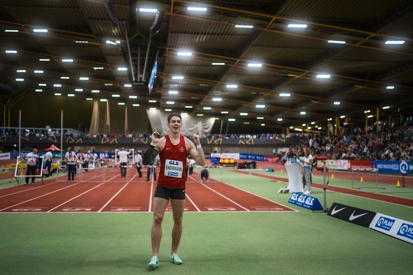 Tim Eikermann (TSV Bayer 04 Leverkusen) bei den Deutschen Leichtathletik-Hallenmeisterschaften am 18.02.2023 in der Helmut-Koernig-Halle in Dortmund