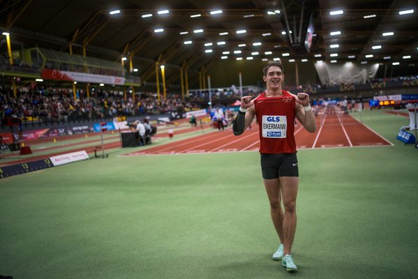 Tim Eikermann (TSV Bayer 04 Leverkusen) bei den Deutschen Leichtathletik-Hallenmeisterschaften am 18.02.2023 in der Helmut-Koernig-Halle in Dortmund