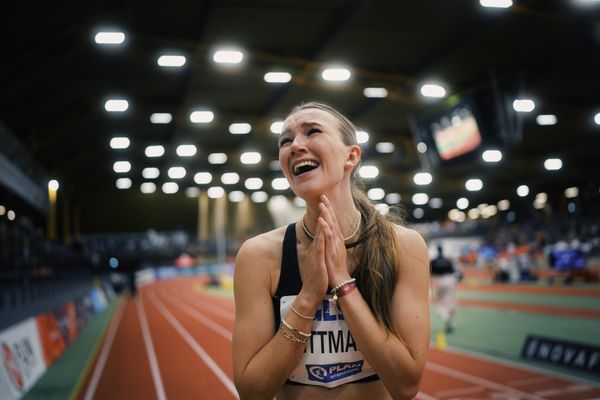 Kira Wittmann (LG Goettingen) bei den Deutschen Leichtathletik-Hallenmeisterschaften am 18.02.2023 in der Helmut-Koernig-Halle in Dortmund