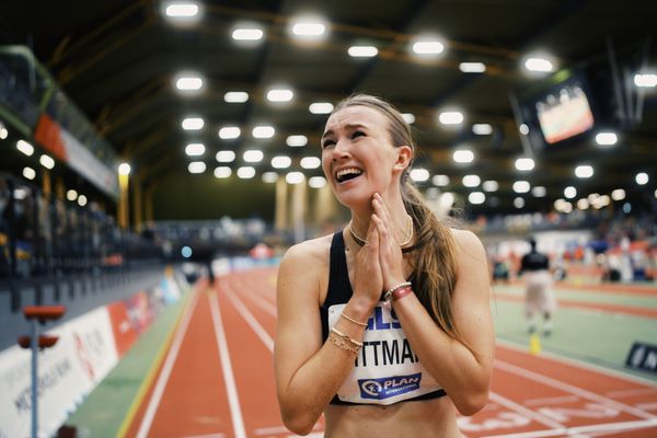 Kira Wittmann (LG Goettingen) bei den Deutschen Leichtathletik-Hallenmeisterschaften am 18.02.2023 in der Helmut-Koernig-Halle in Dortmund