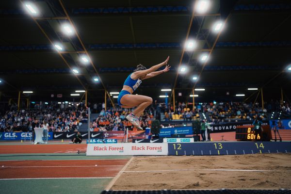 Maria Purtsa (LAC Erdgas Chemnitz) bei den Deutschen Leichtathletik-Hallenmeisterschaften am 18.02.2023 in der Helmut-Koernig-Halle in Dortmund