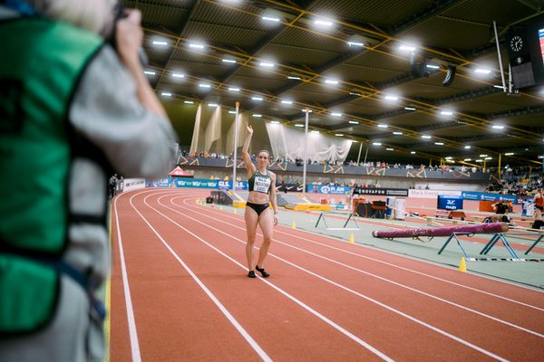 Cindy Roleder (SV Halle) bei den Deutschen Leichtathletik-Hallenmeisterschaften am 18.02.2023 in der Helmut-Koernig-Halle in Dortmund