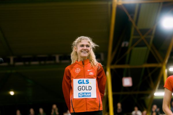 Konstanze Klosterhalfen (TSV Bayer 04 Leverkusen) bei den Deutschen Leichtathletik-Hallenmeisterschaften am 18.02.2023 in der Helmut-Koernig-Halle in Dortmund