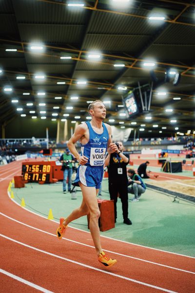 Nils Voigt (TV Wattenscheid 01) bei den Deutschen Leichtathletik-Hallenmeisterschaften am 18.02.2023 in der Helmut-Koernig-Halle in Dortmund