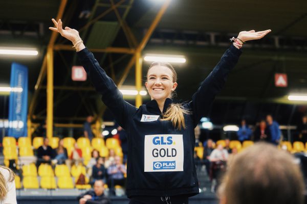 Kira Wittmann (LG Goettingen) bei den Deutschen Leichtathletik-Hallenmeisterschaften am 18.02.2023 in der Helmut-Koernig-Halle in Dortmund