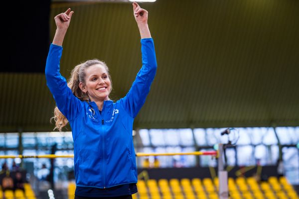 Christina Honsel (TV Wattenscheid 01) bei den Deutschen Leichtathletik-Hallenmeisterschaften am 19.02.2023 in der Helmut-Koernig-Halle in Dortmund