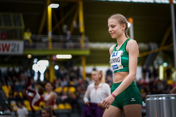 Johanna Goering (SV Salamander Kornwestheim) bei den Deutschen Leichtathletik-Hallenmeisterschaften am 19.02.2023 in der Helmut-Koernig-Halle in Dortmund